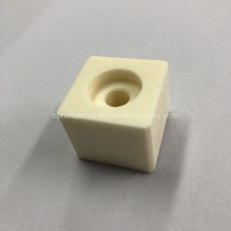 Customized Internal M5 Thread Alumina 95% 99% Al2O3 Ceramic Insulator Block with Good Wear Resistant