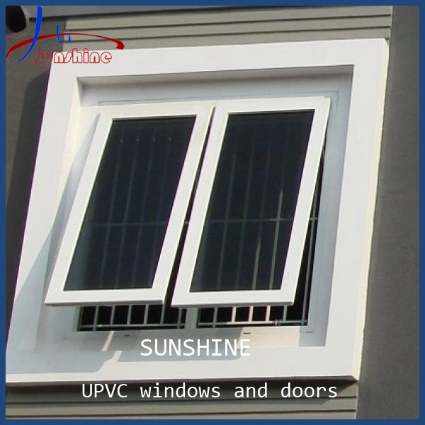 3 Panels Design White Color UPVC/PVC/Plastic Frame Windows with Insulating Glass