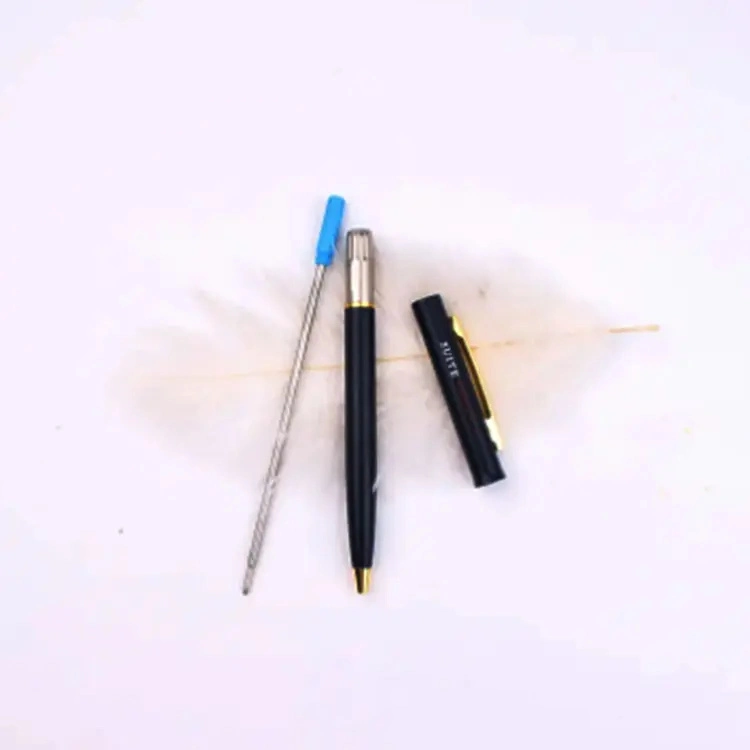 Promotional Black Slim Twist Metal Ballpoint Pen with Writing Blue or Black Refill Custom Logo for Hotel Office