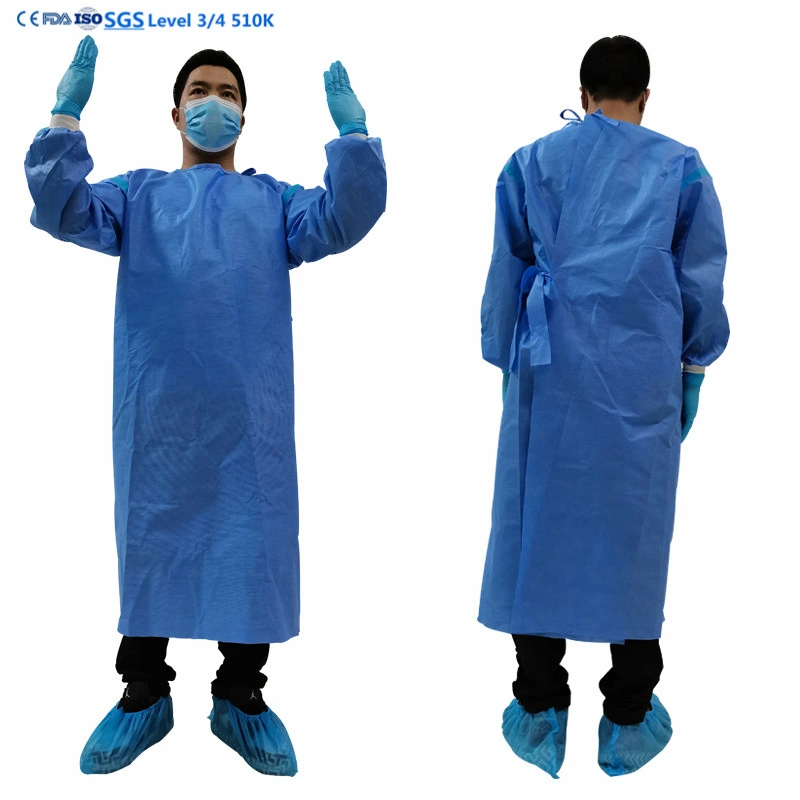 Antistatic ANSI/AAMI Level 3 2 Disposable Non Sterile Waterproof Isolation Gown Isolation PP PE/SMS/CPE Apron XXL Xxxl Size FDA, CE, SGS, ISO, Reinforced