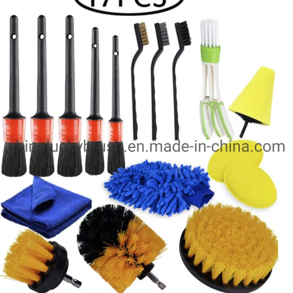 37pcs percer pour les pièces jointes ensemble voiture Brosse brosse réglée détaillant Power Brush Tampon à polir avec kit de voiture Long-Reach Extension amovible (YY-1029)