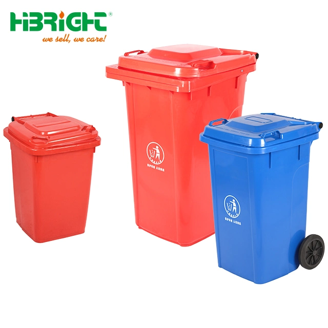 Colourful Wheeled PE Material Supermarket Big Capacity Waste Basket