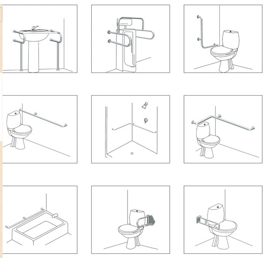 Professional Manufacturer Wall-Mounted Stainless Steel Bathroom Grab Bars