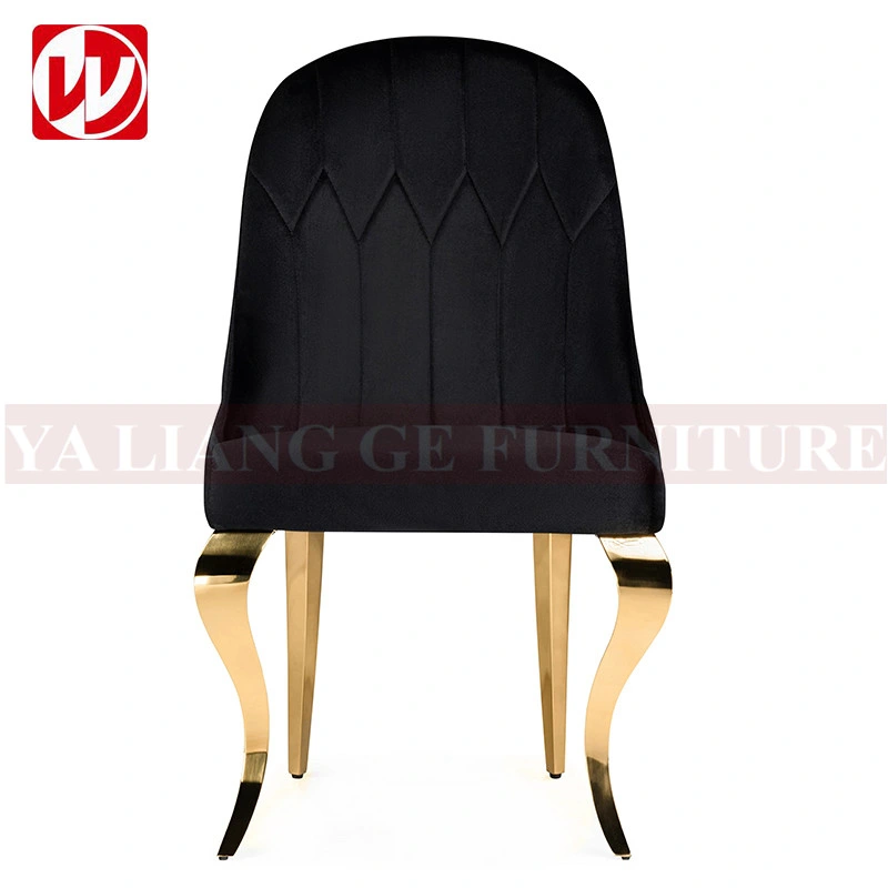 Nordic Style Home Furniture Stainless Steel Black Velvet Dining Room Chair Upholstered Dining Chairs