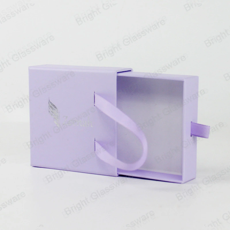 Wholesale/Supplier Purple Packaging Luxury Drawer Type Gift Box with Bag for Decoration