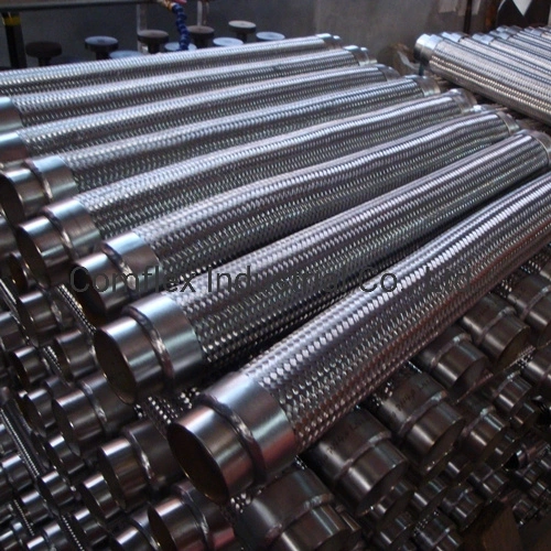 High quality/High cost performance Stainless Steel Corrugated Wire Braided Flexible Hose with Welded End Fittings