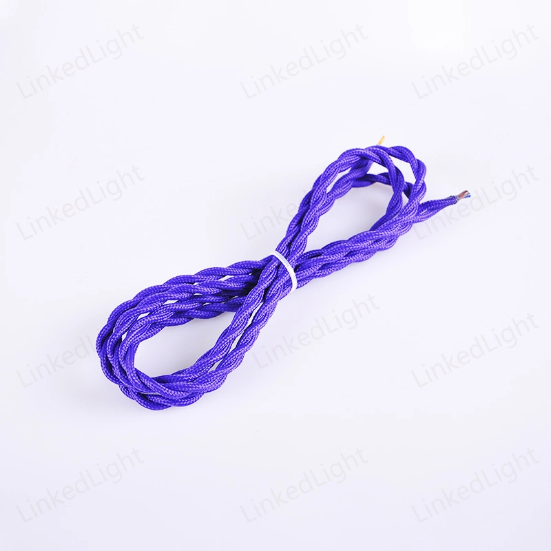 Retro Purple PVC Weaving Textile Fabric Braided Twisted Wire