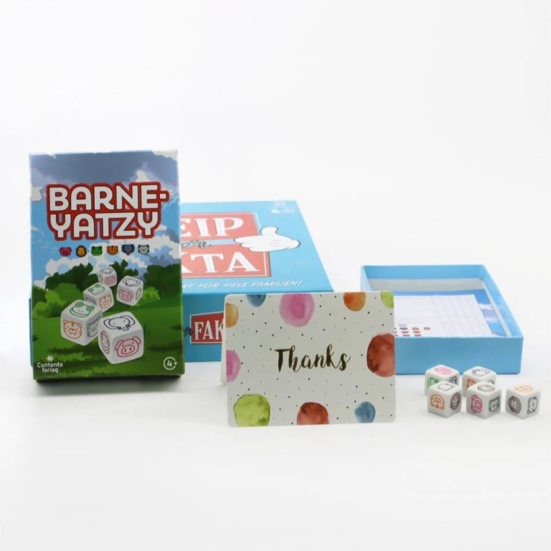 Custom Printing Paper Board Game Set for Family Travel with Dice Token Spinner