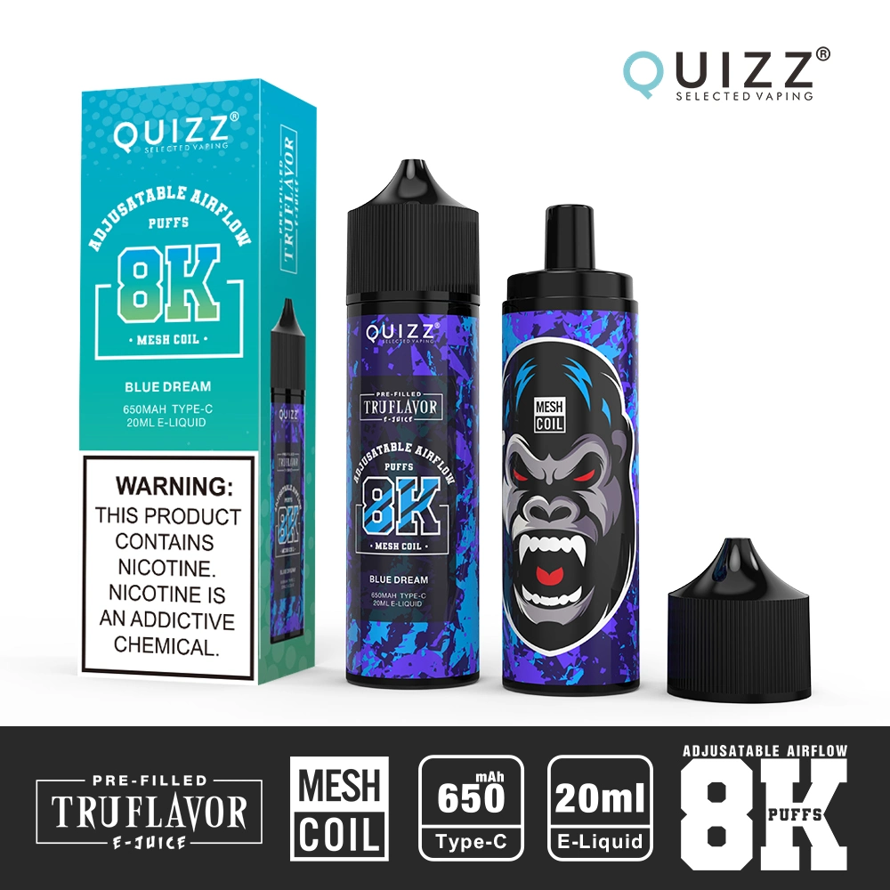 Trending Type-C Rechargeable Quizz Vapmod Qd62 V2 8K 8000 Puff Distributors Pen Style vape