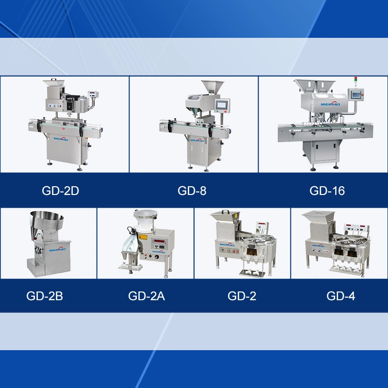 8-Channel Auto-Feeding Vibration Counting and Filling Bottle Machine for Candy/Gummy/Tablet/Capsule/Softgel/Seeds/Nut