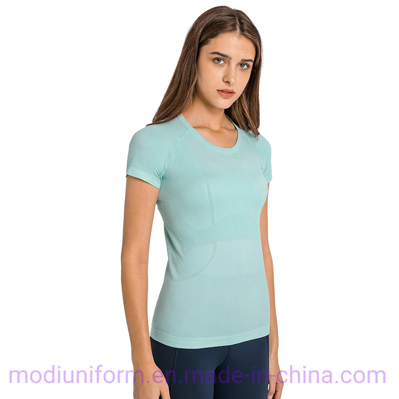 Factory Sale Amazon Modea&prime; S Short Sleeve T Shirt Workout Top Tight Seamless Yoga Tops Gym Sports Quick Dry Tops T Shirt Gym Wear