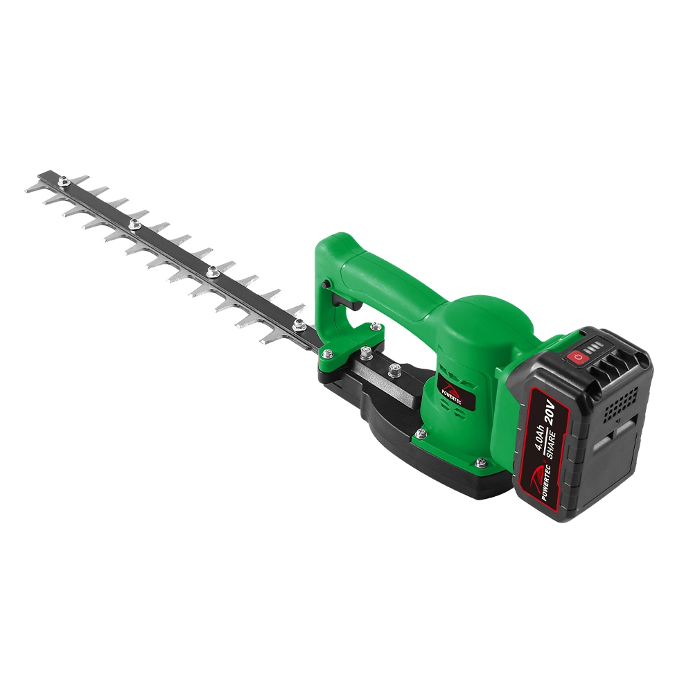 Powertec Hot Sale Garden Tool 20V Li-ion Cordless Hedge Trimmer Power Tool