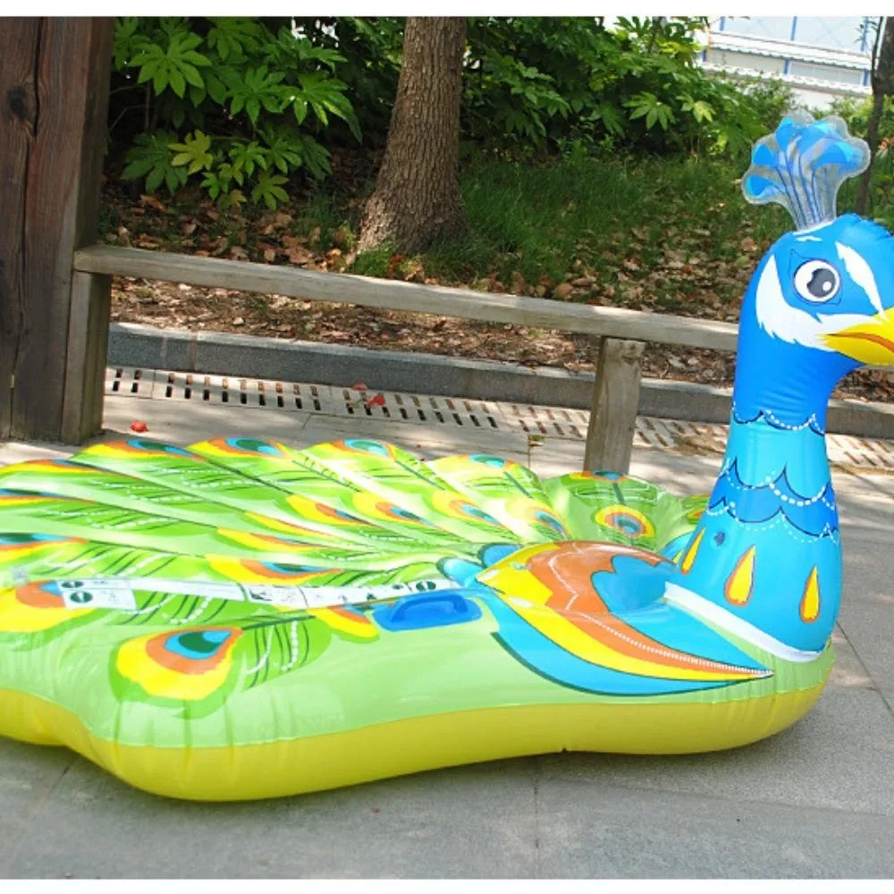Inflatable Peacock Shaped Swimming Pool Float Fun Beach Floaties Swim Party Toys Floating Raft PVC Pool Lounger Beach Toy Bl22003