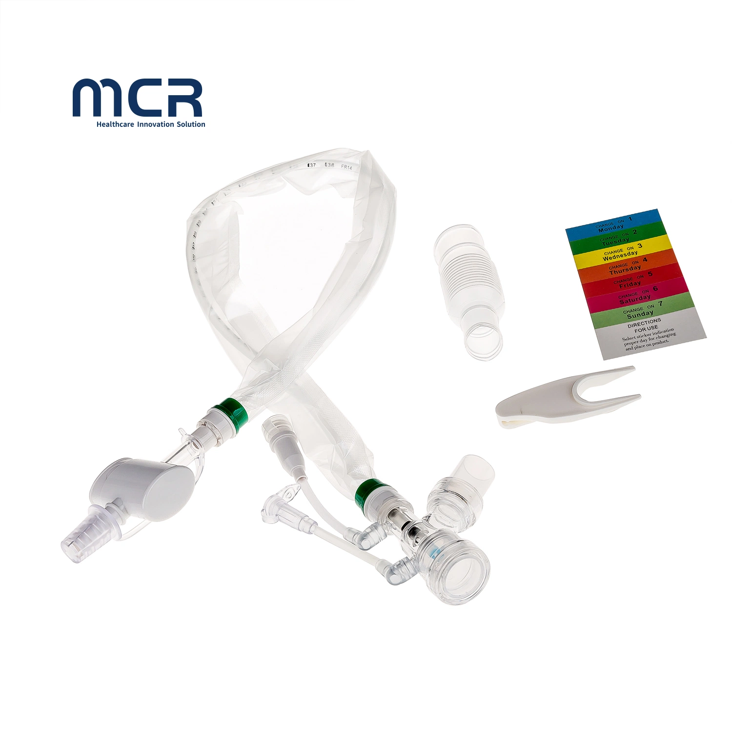 Sistema médico de succión cerrada/codo doble giratorio endotraqueal, adaptador MDI incorporado, separador, tubo flexible /catéter desechable de succión cerrada para niños y adultos