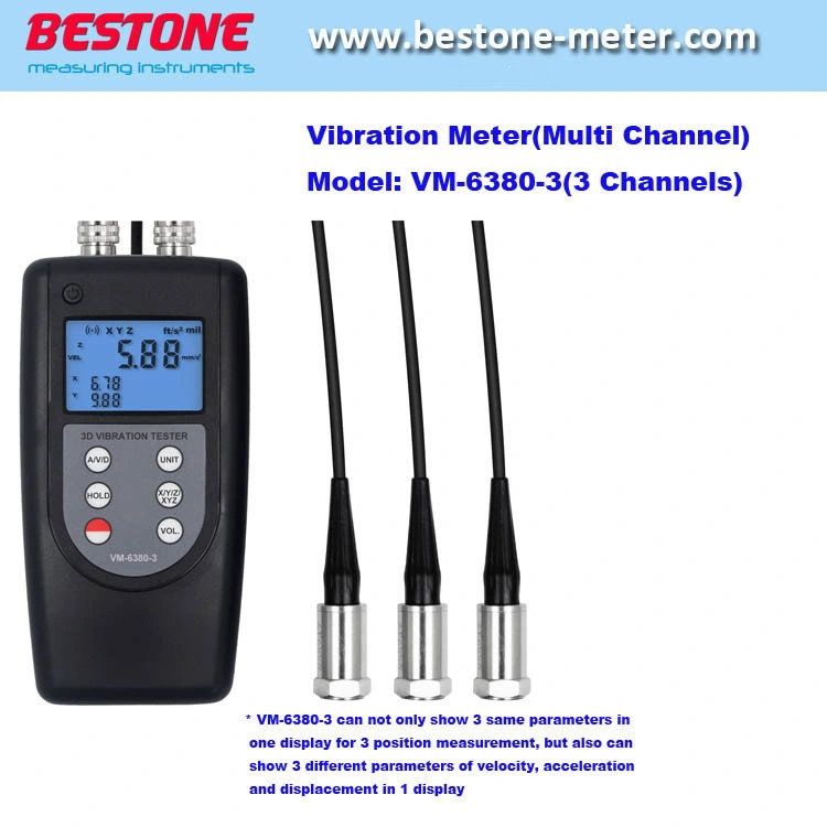 3 Channel Vibration Meter, Three Axis Vibration