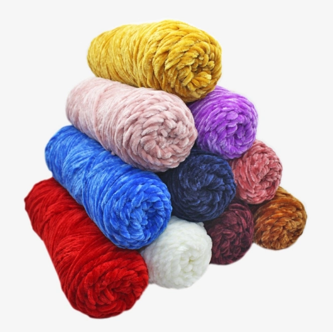 Charmkey Wholesale/Supplier Factory Dyed Fancy Polyester Yarn Chenille Yarn for Crochet Knitting
