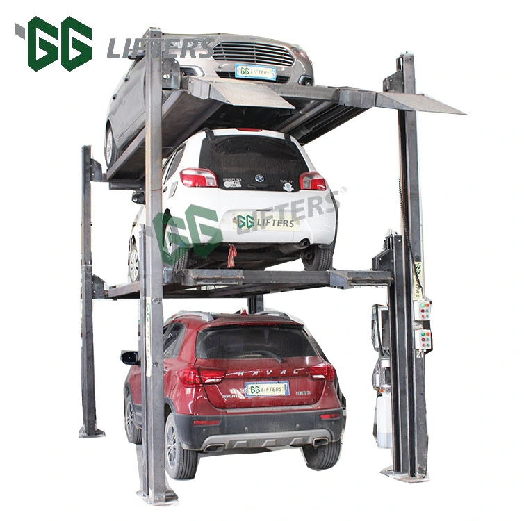 REAL FACTORY 4 Post Parking Lift High Rise Four Post Parking Hoist 3 Cars Parking Auto Hoist Vehicle Ramp