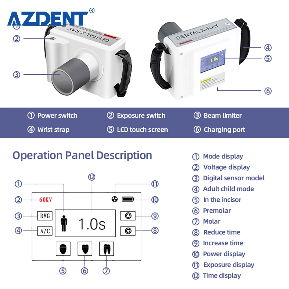 CE Approved Dental X Ray Machine with LCD Touch Screen Intraoral Camera