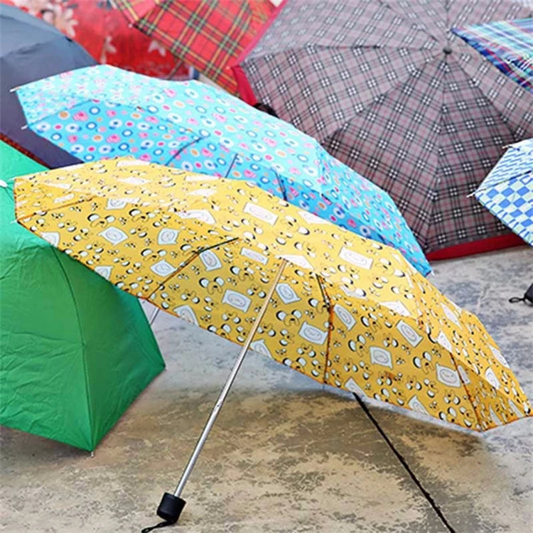 Men Women Compact Rain Paraguas Parapluie Sombrillas 3 Fold Mini Pocket Folding Promotional Gift Custom Print Cheap Umbrella for Outdoor