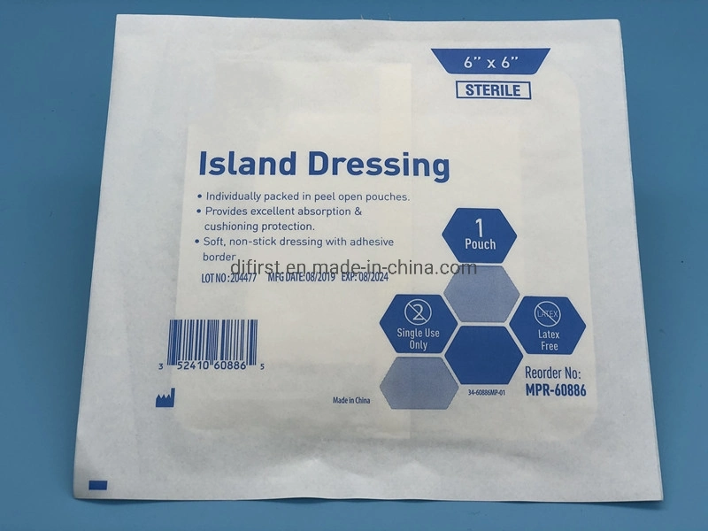 Soft Medical Product Wound Adhesive Border Non-Stick Island Dressing