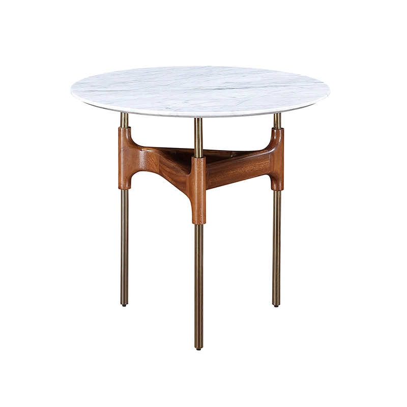 Nordic Style Italian Design Home Furniture Modern Living Room Center Glass Coffee Table Round Solid Wood Frame Tea Table