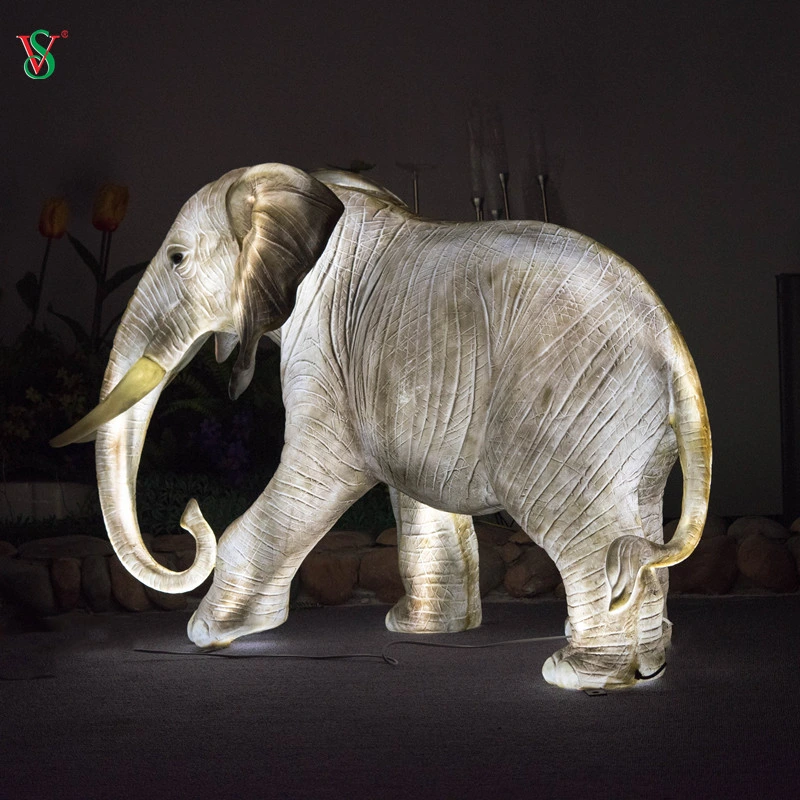 Theme Park Fiberglass Elephant Wild Animal Statues