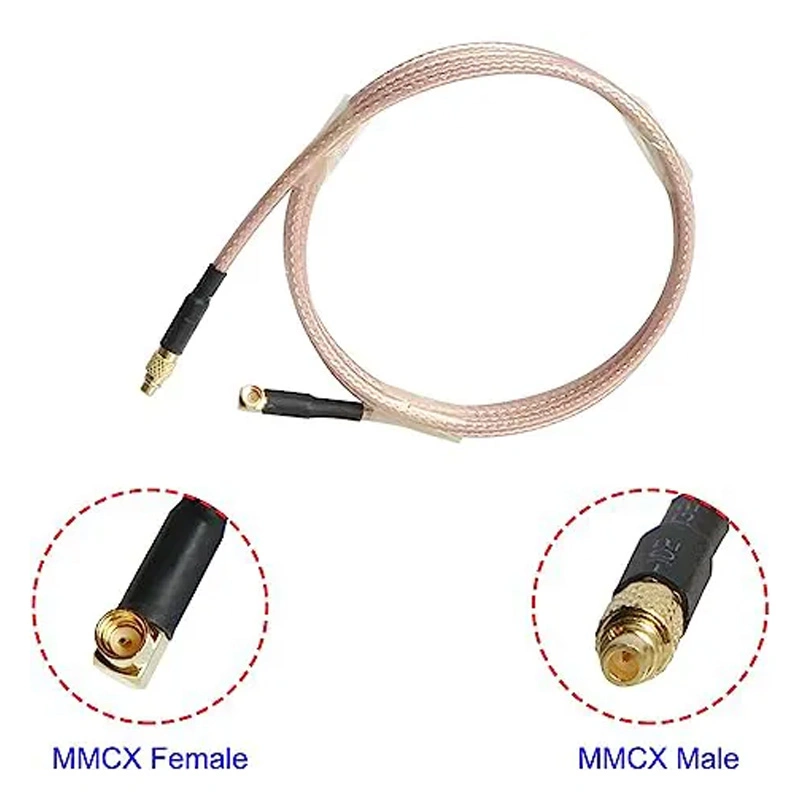 Cabo personalizado Rg178 MMCX Cabo coaxial RF de frisagem MMCX macho E Cabo roscado fêmea para RFID