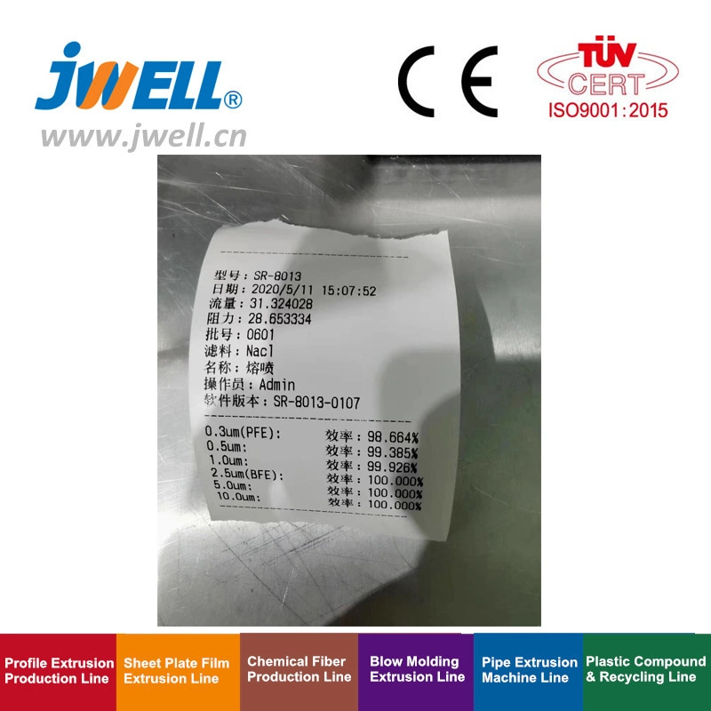 Jwell 2400mm de polipropileno fundido fundir Nonwoven Fabric Línea de producción