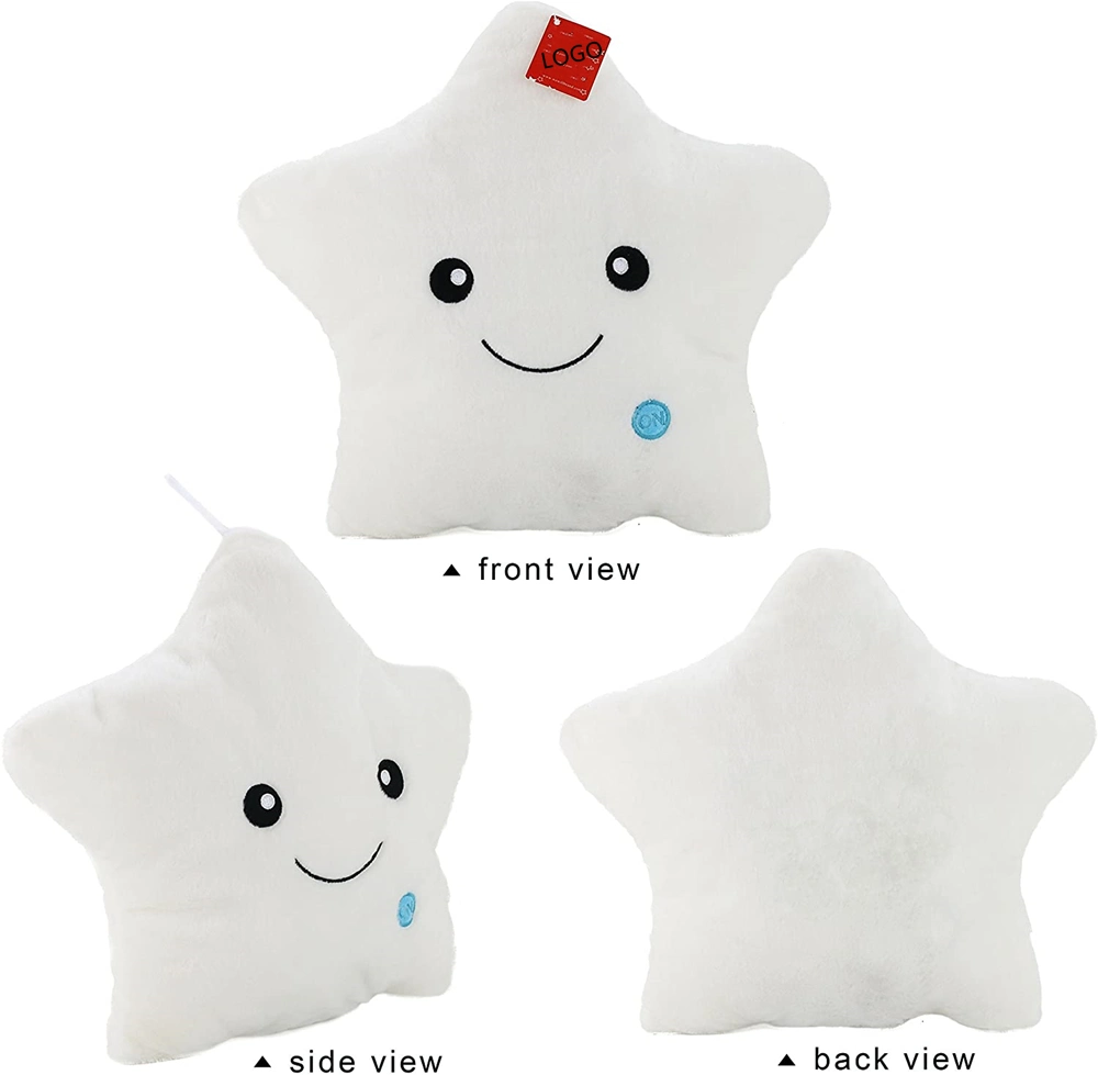 Creative Twinkle Star Glowing LED Night Light Plush Pillows Stuffed Toys (White)