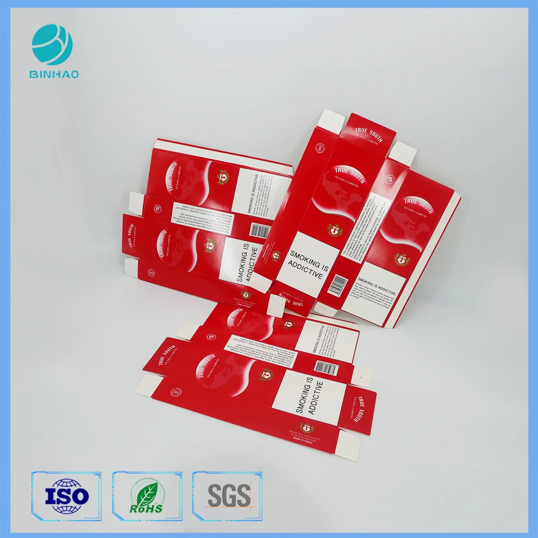 Популярные красный офсетной печати картонных коробок бумаги и 10ПК внутренний Pack