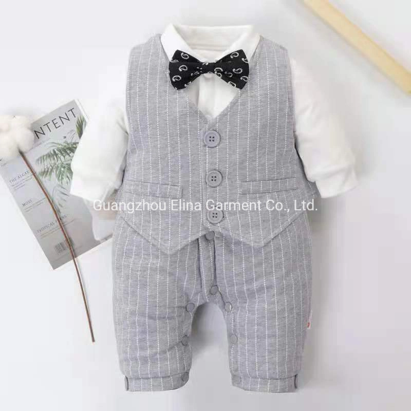 2021 New Winter Gentleman Long-Sleeved Handsome Cotton Romper 2 -Piece Newborn Baby Clothes Boys Apparel