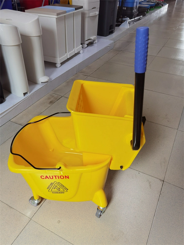 Hotel Cleaning Mop Squeezer Bucket with Side Press Wringer