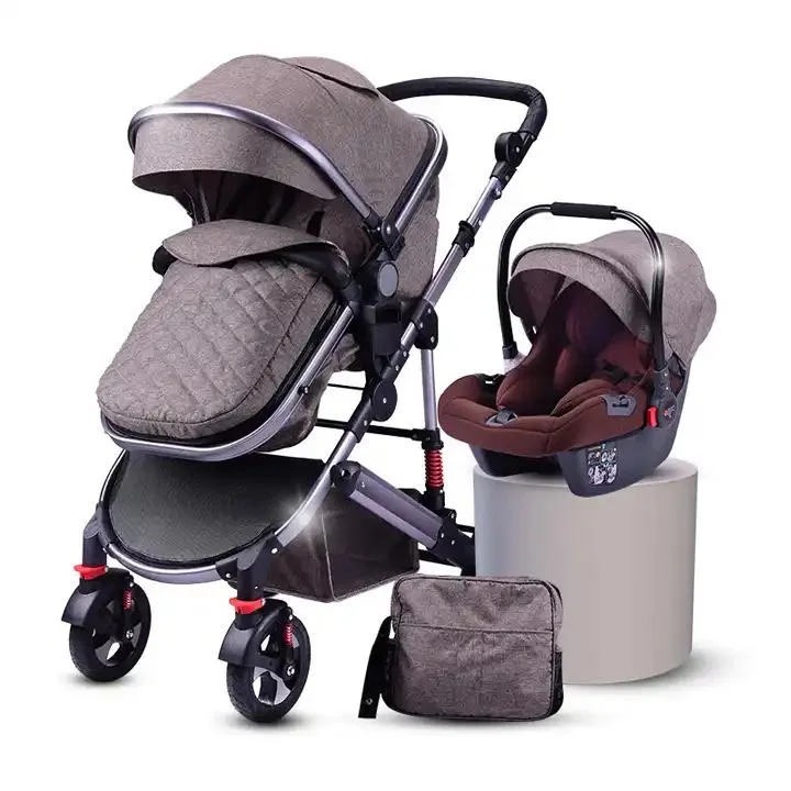 3 in 1 Baby Kinderwagen mit Stoßdämpfer Luxus hoch Landschaft Baby Walkers &amp; Träger