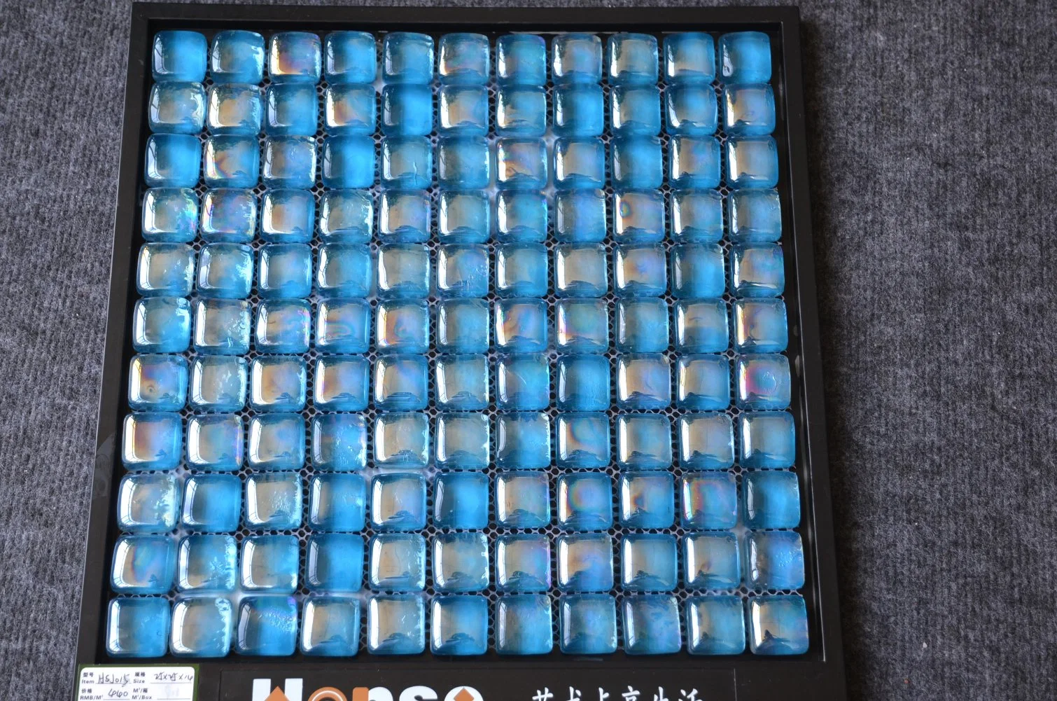 American Style Standard Bright Blue Glass Crystal Mosaic Tile