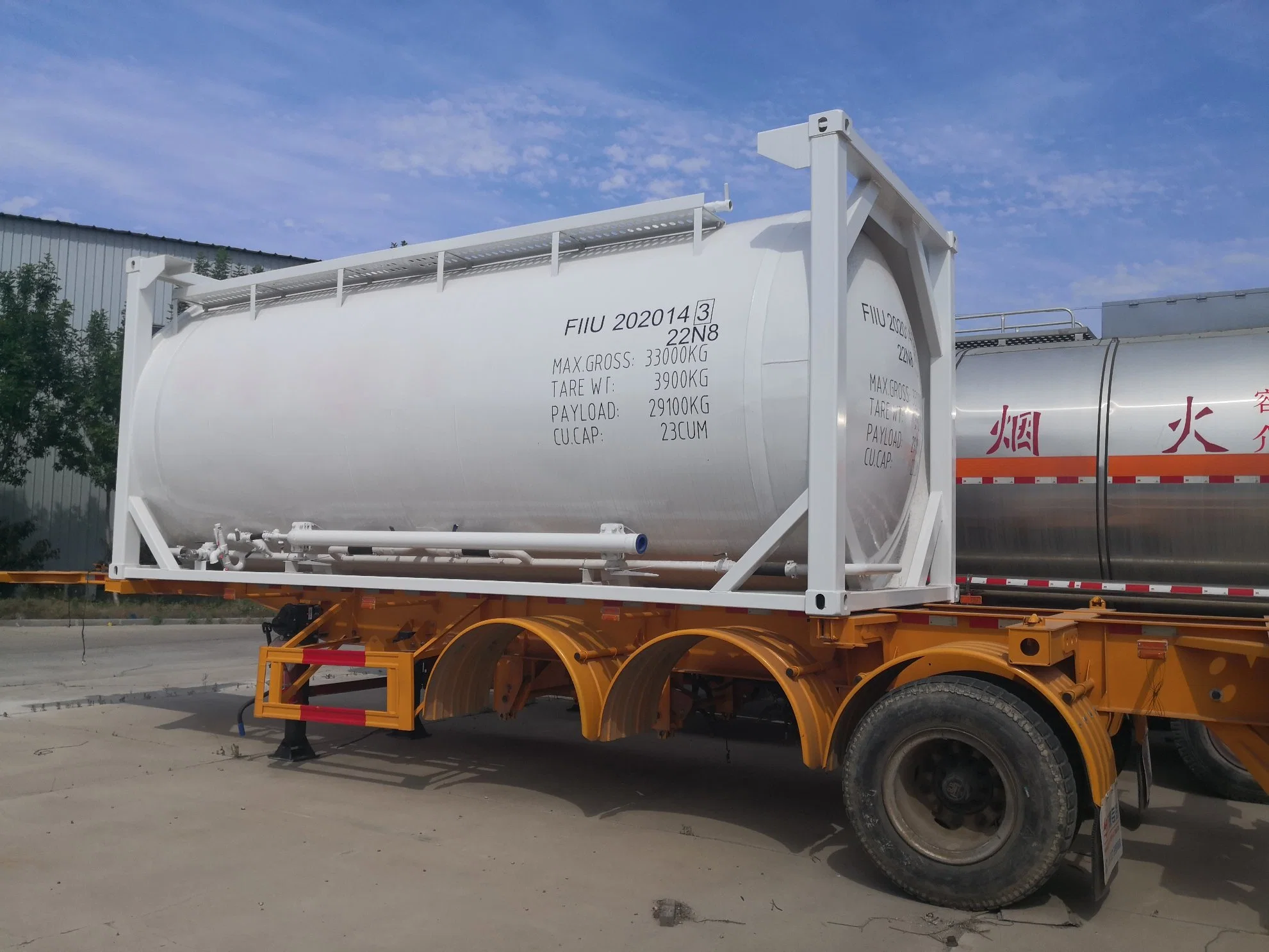 20ft Trockenpulver Transport Bulk Cement ISO Tankcontainer mit Luftdruck