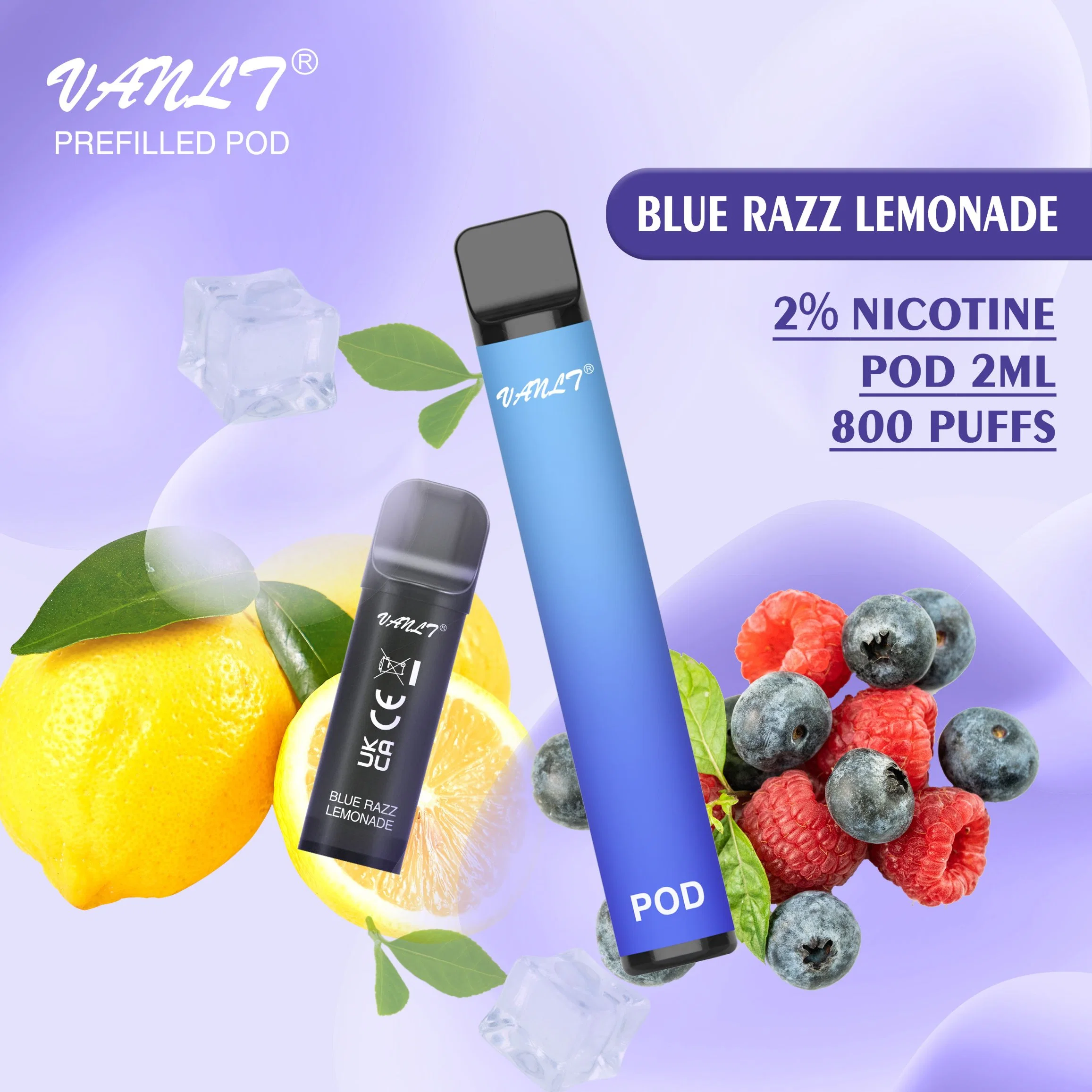 Fruit 20 Flavors Wiederaufladbare Elf Geek Magic Bar Just Bar Puff Bar Plus Einweg Vape 800 Puffs Blue Razz Lemonade Pod-Kits