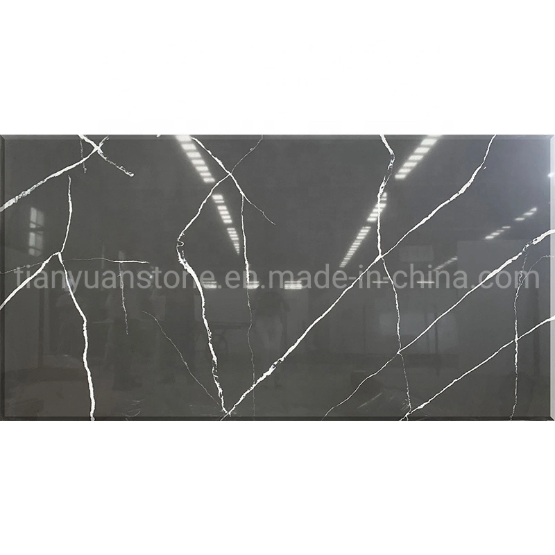 Black Artificial Engineered Quartz Stone Countertop/Vanity Top/Work Top Slab