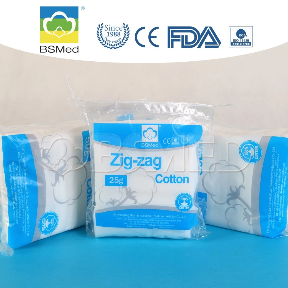 Wound Care Zig-Zag Cotton Medical Supply FDA Ce ISO