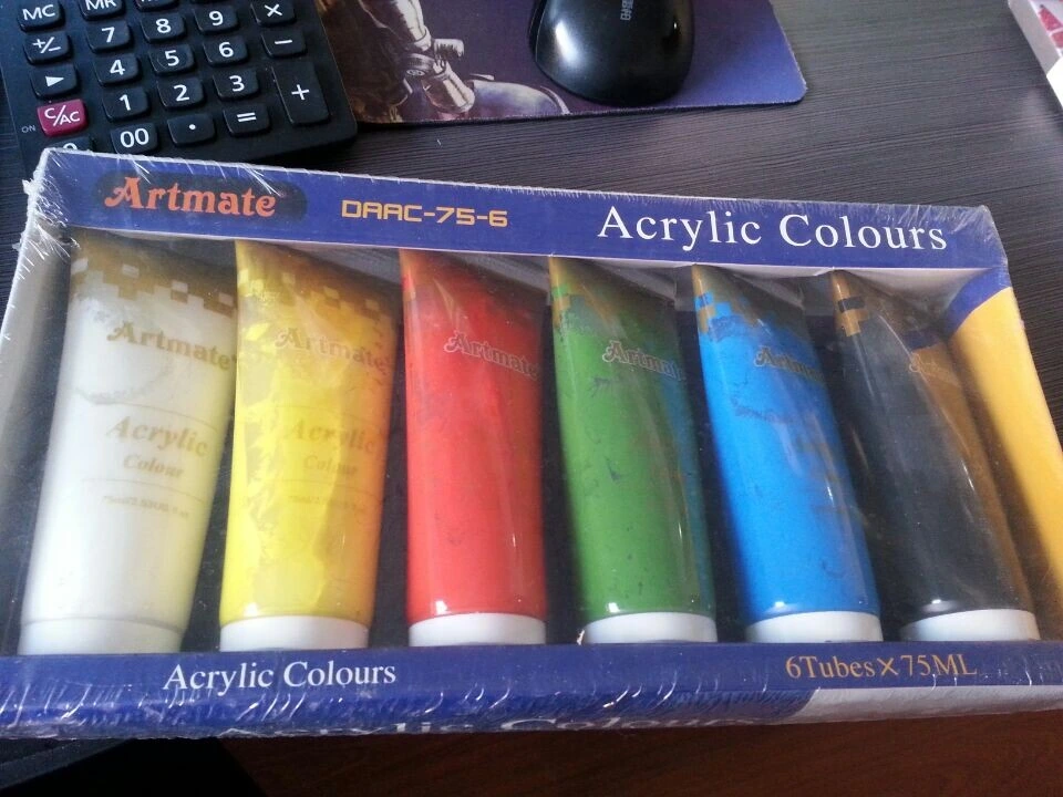 Bright Colored Acrylic Color Paint Set, Colour Paint