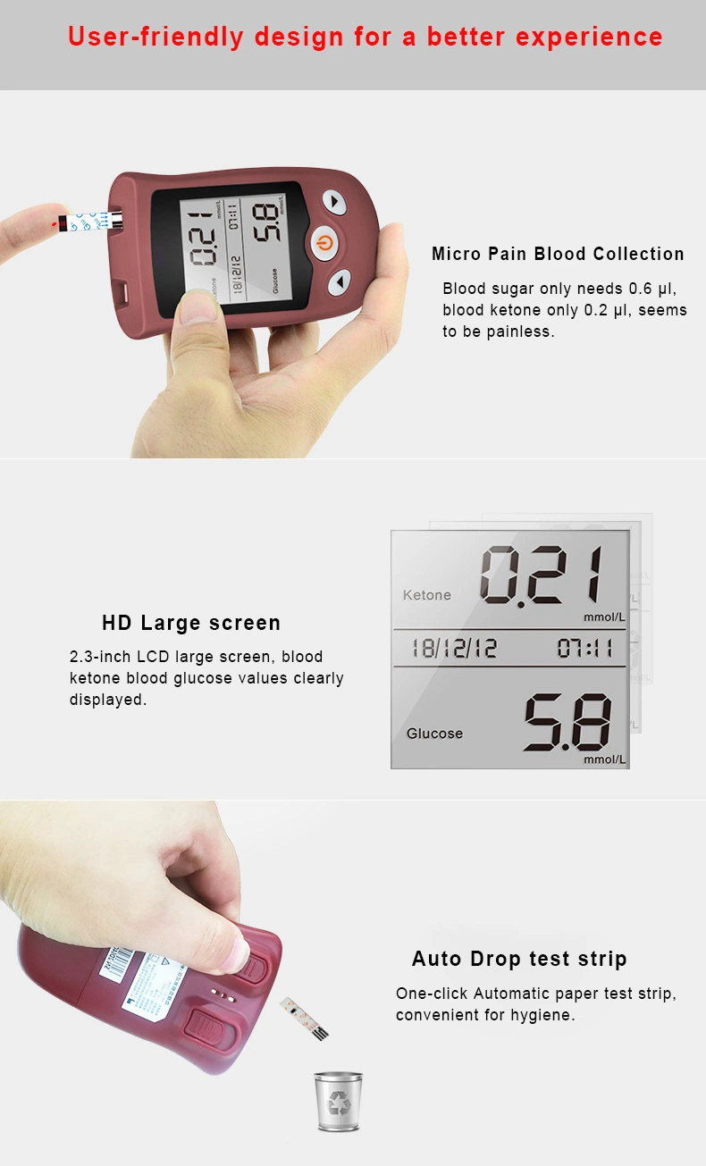 OEM Portable Digital LCD Display Test Paper Required Non-Invasive Blood Glucose Meter