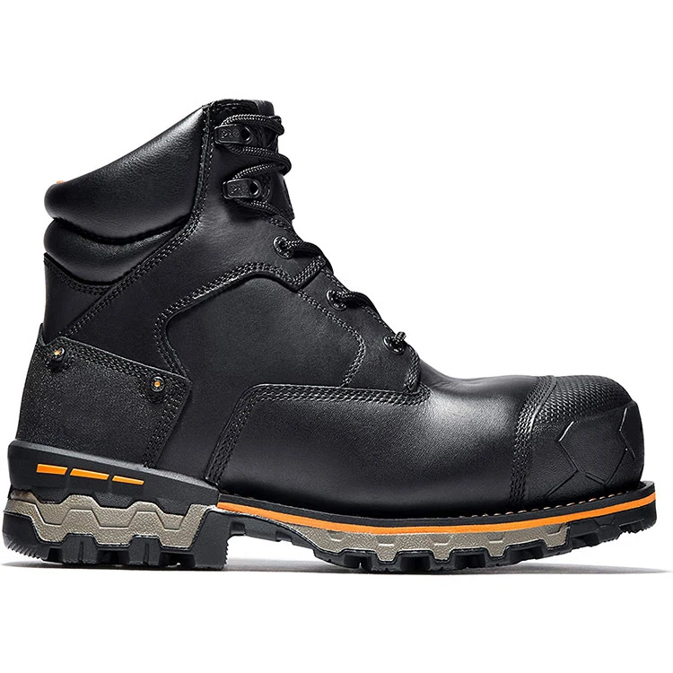 Industrial Mining Warehouse Leather Anti Slip High Cut Safety Boots