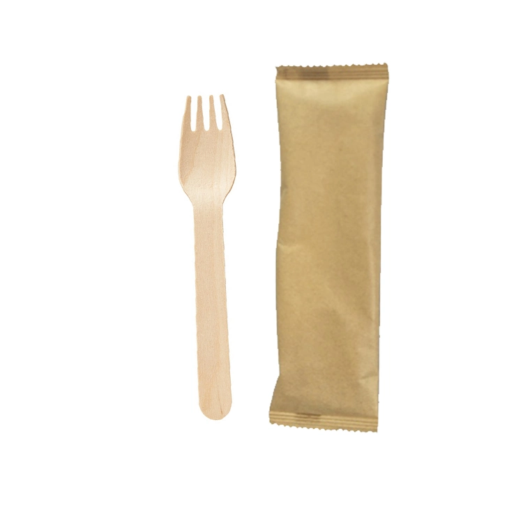 Eco Disposable 160mm Wood Spoon Fork Knife Sets Outdoor