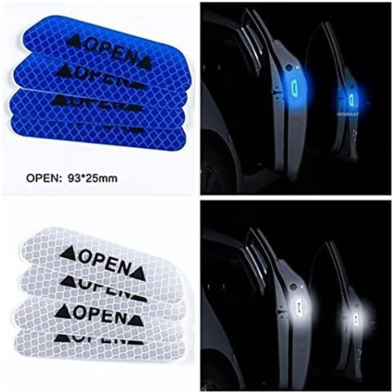 Car Reflective Stickers Night Visibility Warning Reflective Door Open Sign Tape Adhesive