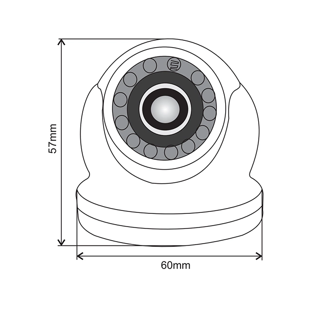 700tvl Waterproof 850 Infrared Light Dome in-Car Camera