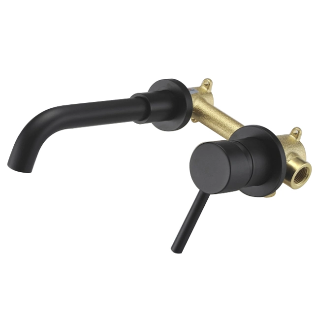 Innada contemporânea punho único Matt Black Brass Basin / lavatório /Sink/shower/bath Waterfall faucet banheiro