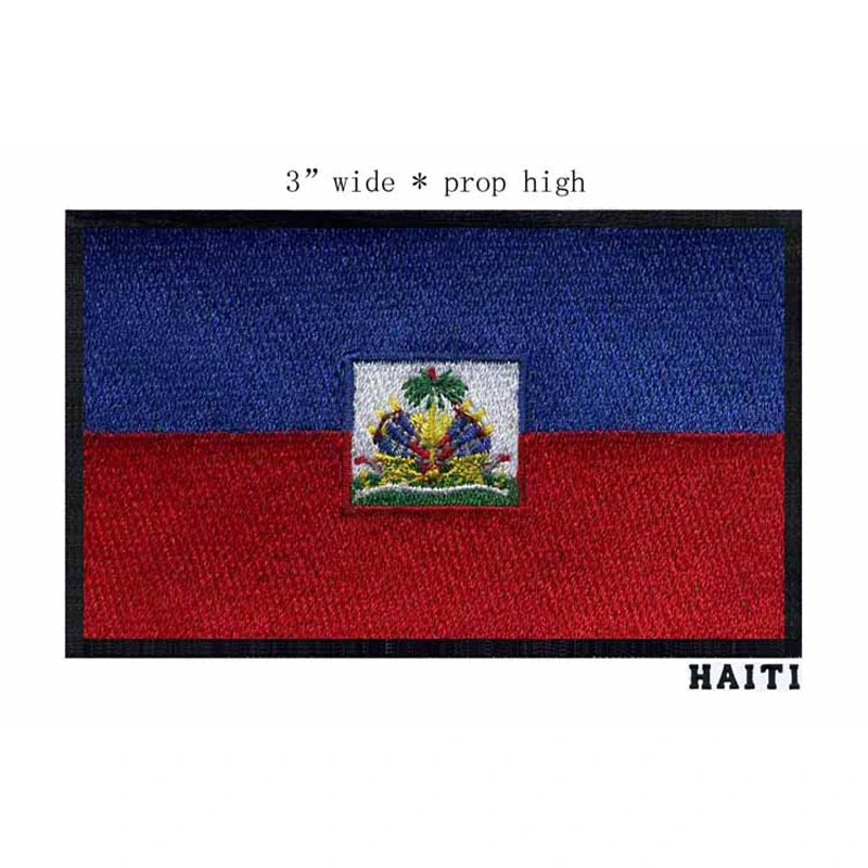 Cheap Wholesale/Supplier Custom Embroidery High quality/High cost performance Haiti National Flag Patch