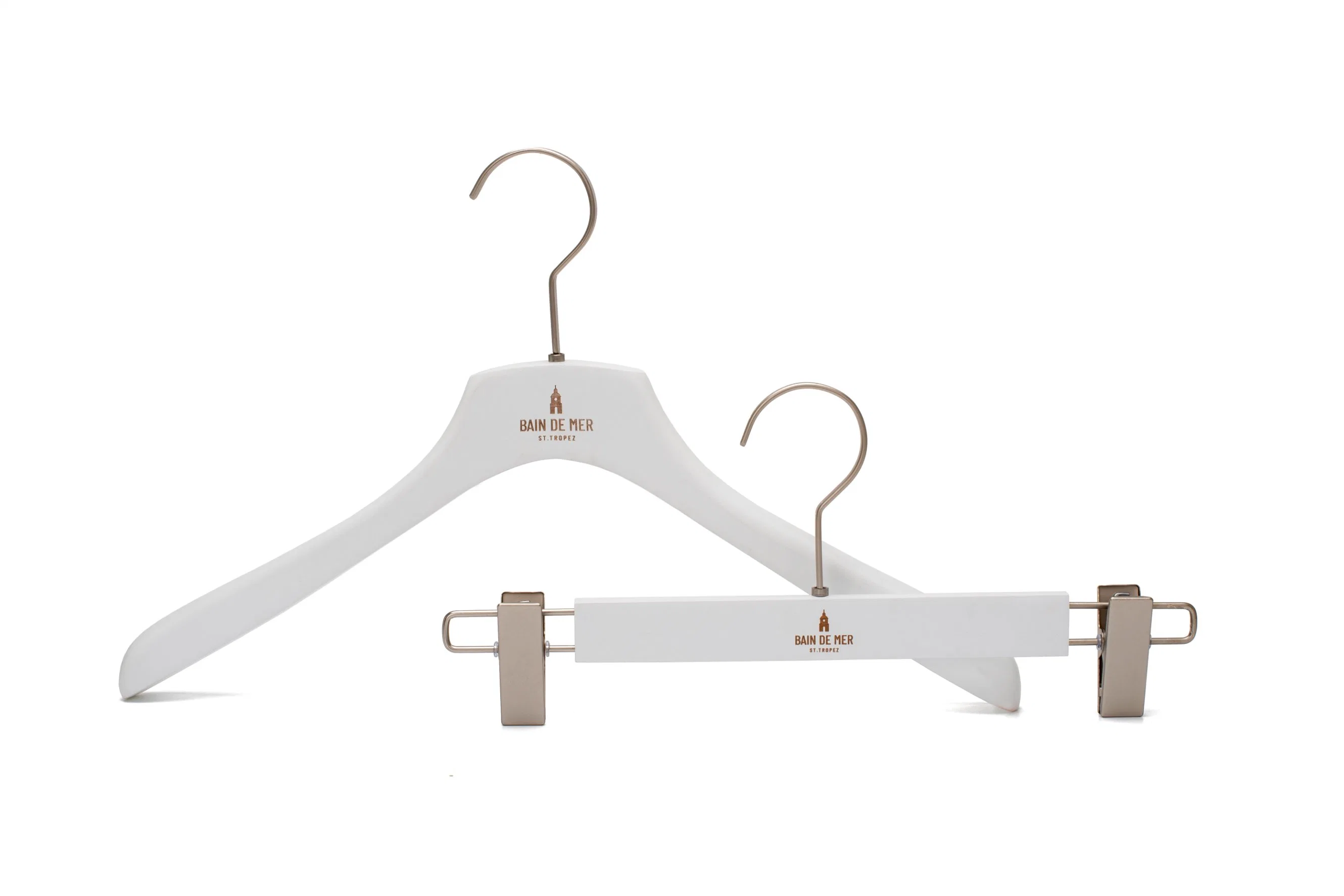 Wooden Garment Suit Hanger with White Color