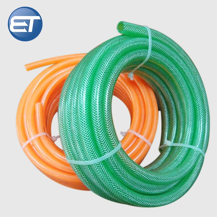 High Pressure Flexible Transparent PVC Fiber Reinforcend Braided Hose Pipe 6mm to 75mm for Garden Water Air Fuel Gas Oil