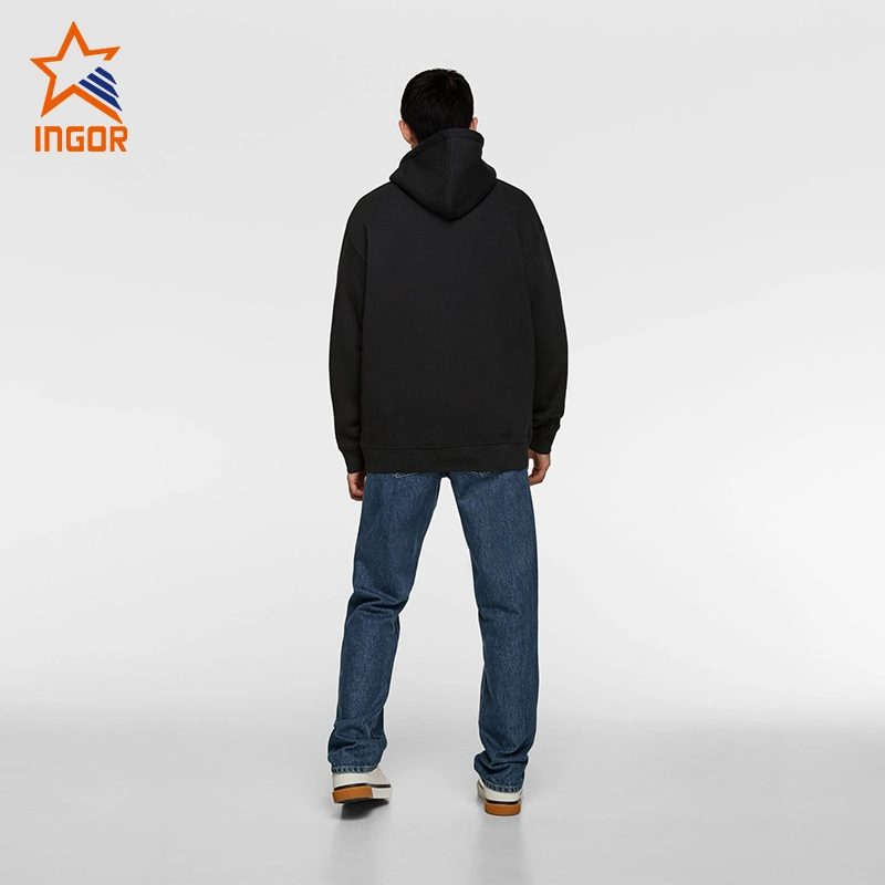 Vêtements de gros de la Chine usine Ingorsports Vêtements Hoody Logo personnalisé vierge ordinaire solide pull Hoodie