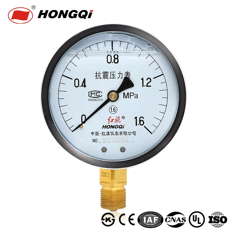 Hongqi All Stainless Steel Gas Oil Fluid Pressure Manometer, Hydraulic Pressure Gauge for Air & Liquid with CE RoHS PCM580